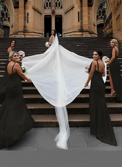 Sheath/Column Cowl Neck Sleeveless Chiffon Bridesmaid Dresses With Pleated Split Front
