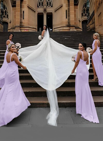 Sheath/Column Cowl Neck Sleeveless Chiffon Bridesmaid Dresses With Pleated Split Front