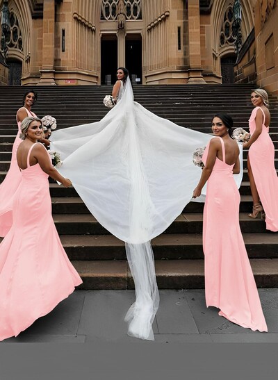 Sheath/Column Cowl Neck Sleeveless Chiffon Bridesmaid Dresses With Pleated Split Front