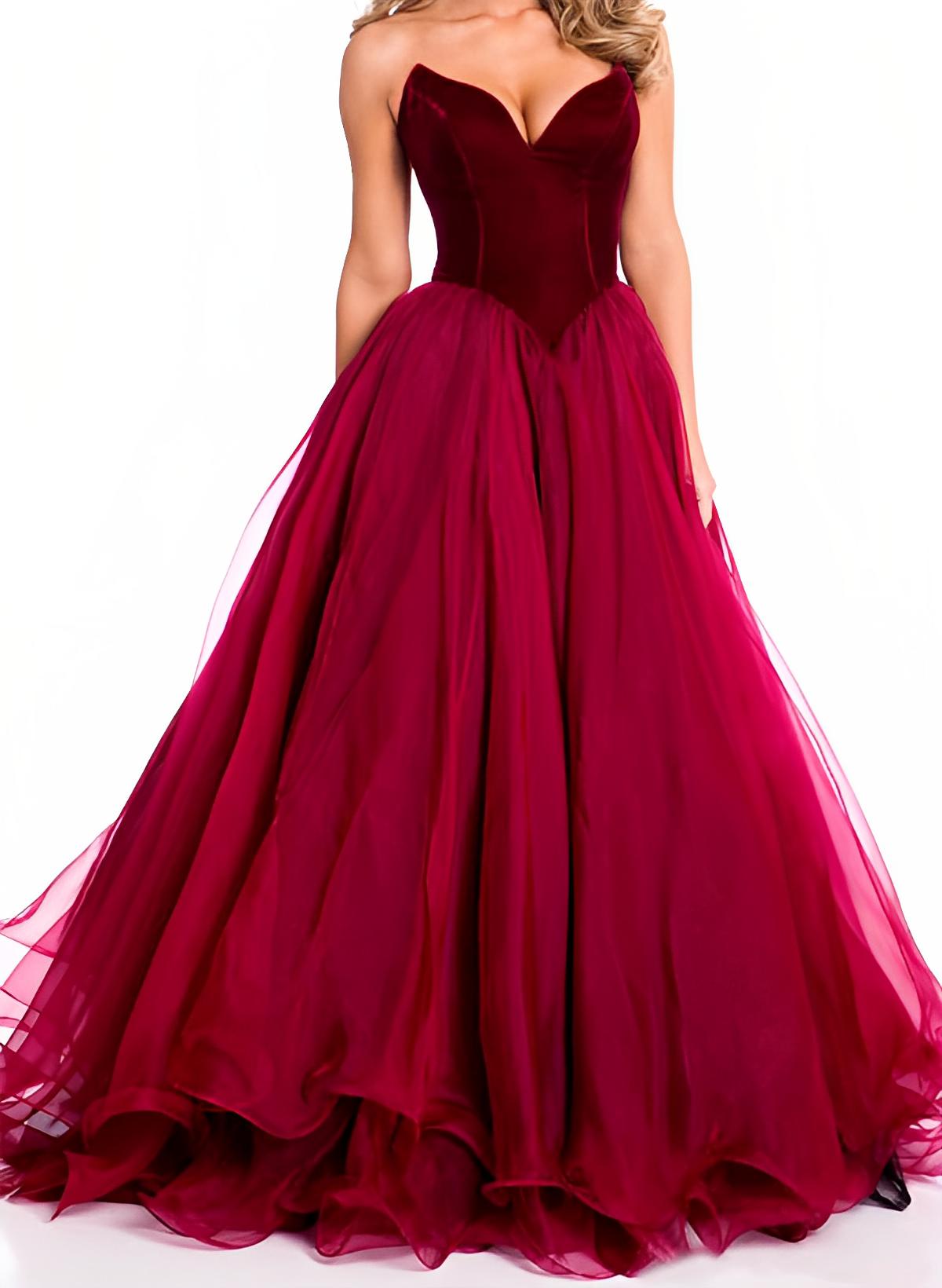 A-Line/Princess Sleeveless Sweetheart Organza Sweep Train Evening Dresses With Pleated