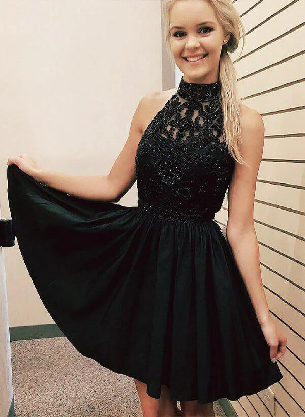 mini homecoming dresses 2022 Glittery Fuchsia Sequins Homecoming Dresses 2022 Spaghetti Straps Body –  SELINADRESS main image 1