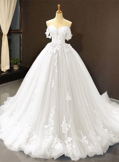 Dreamy Princess Ball Gown Off-Shoulder Collar Draping Prom Dress With Lace Up On Back Dreamy Princess Ball Gown Off-Shoulder Collar Draping Prom Dress With Lace Up On Back