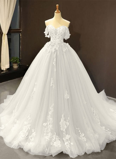 Dreamy Princess Ball Gown Off-Shoulder Collar Draping Prom Dress With Lace Up On Back Dreamy Princess Ball Gown Off-Shoulder Collar Draping Prom Dress With Lace Up On Back