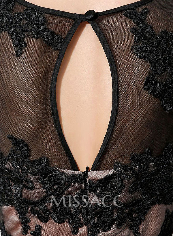 Trumpet/Mermaid Scoop Neck Sleeveless Lace Court Train Evening Dresses With Bow(s) Sash Appliques Lace