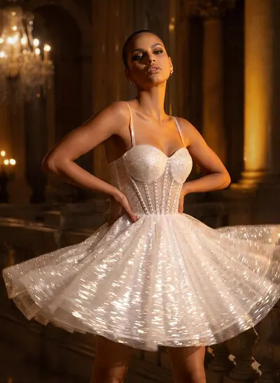 2022 homecoming dresses Glittery Red Sequins Homecoming Dresses 2022 Off-the-shoulder Cocktail SELINADRESS