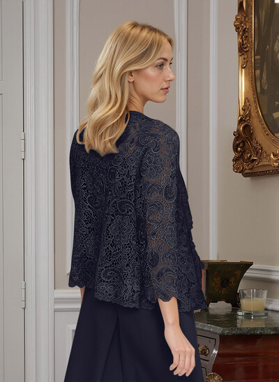 Classic Lace Pantsuit Floor-Length Chiffon Mother Of The Bride Dresses With Jacket
