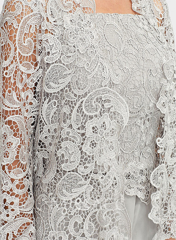 Classic Lace Pantsuit Floor-Length Chiffon Mother Of The Bride Dresses With Jacket Classic Lace Pantsuit Floor-Length Chiffon Mother Of The Bride Dresses With Jacket