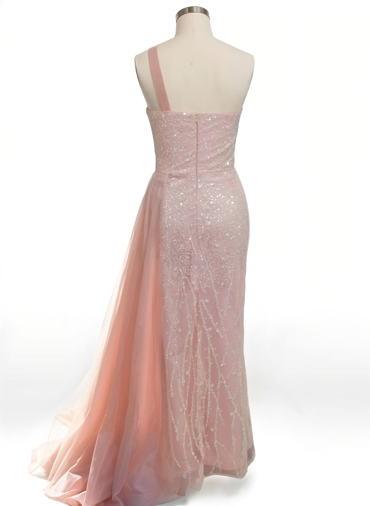 Trumpet/Mermaid One Shoulder Sequined Floor-Length Prom Dresss With Split Front Sequins
