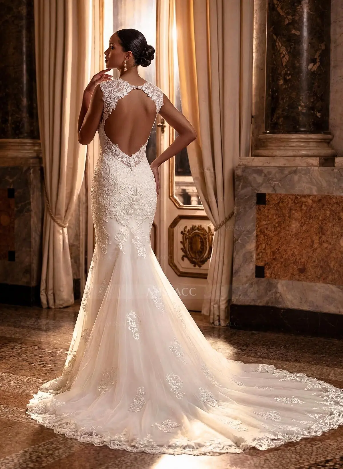 boat neck mermaid dress Lavetir Black-tie Gowns Fitted Evening Dresses with Long Sleeves for Women 2026