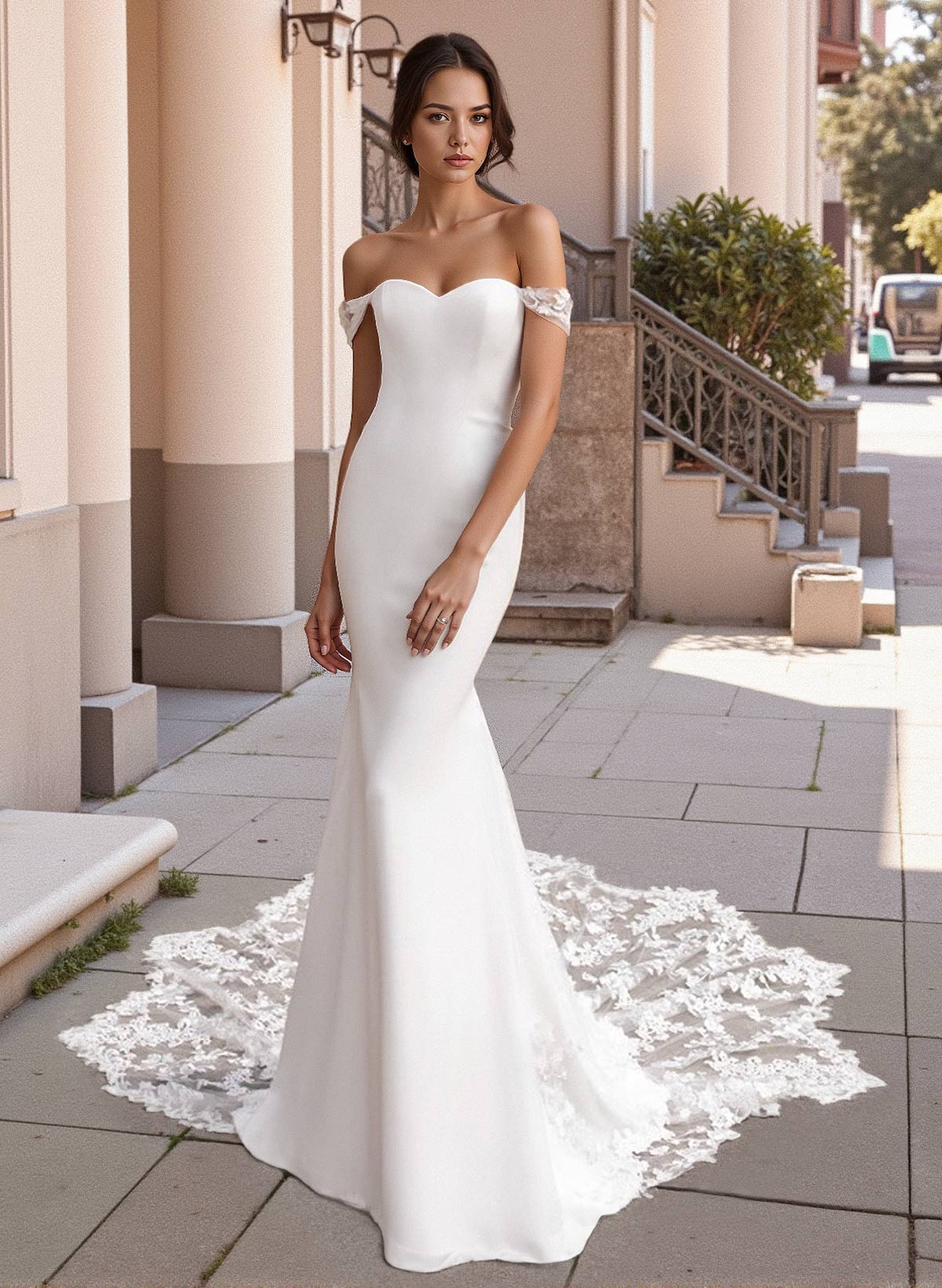 Satin And Lace Wedding Dress 60 Photos Astyledwedding