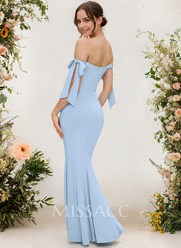 Trumpet/Mermaid Off-The-Shoulder Floor-Length Chiffon Bridesmaid Dress Trumpet/Mermaid Off-The-Shoulder Floor-Length Chiffon Bridesmaid Dress
