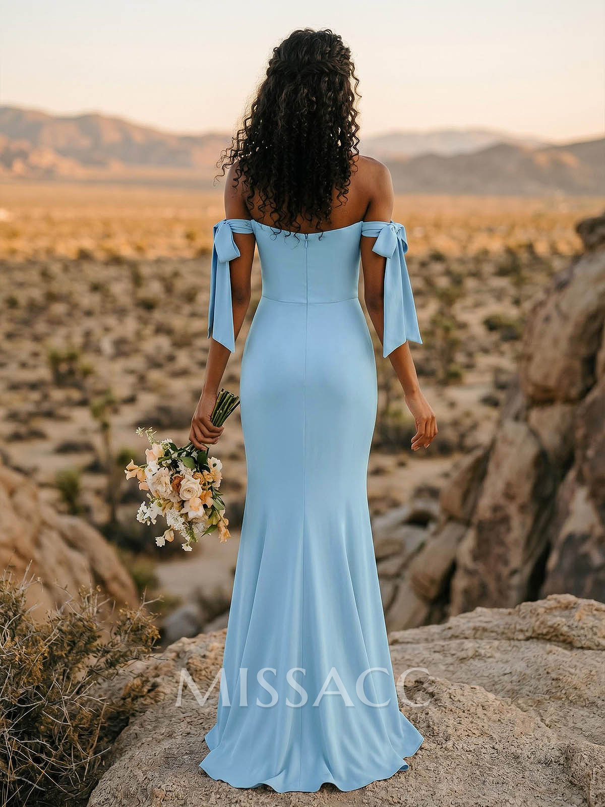 Trumpet/Mermaid Off-The-Shoulder Floor-Length Chiffon Bridesmaid Dress