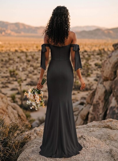 Trumpet/Mermaid Off-The-Shoulder Floor-Length Chiffon Bridesmaid Dress