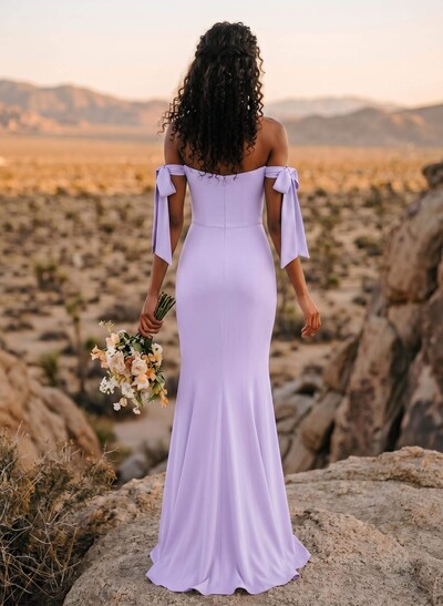 Trumpet/Mermaid Off-The-Shoulder Floor-Length Chiffon Bridesmaid Dress