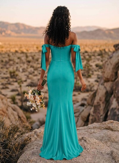 Trumpet/Mermaid Off-The-Shoulder Floor-Length Chiffon Bridesmaid Dress