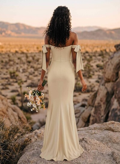 Trumpet/Mermaid Off-The-Shoulder Floor-Length Chiffon Bridesmaid Dress