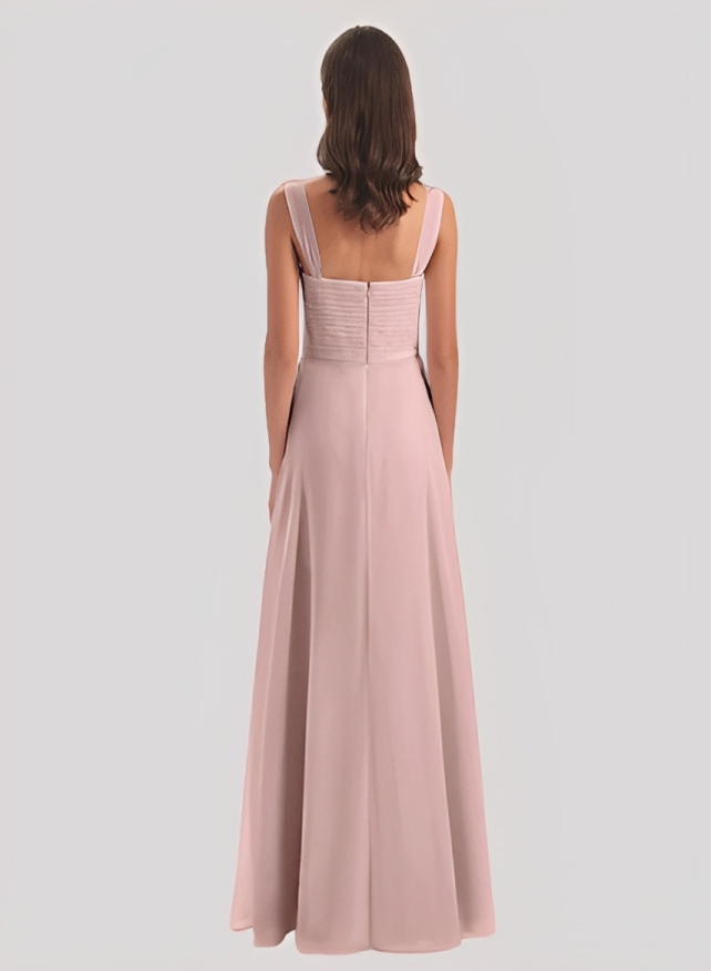 A-Line Sweetheart Sleeveless Floor-Length Chiffon Bridesmaid Dresses