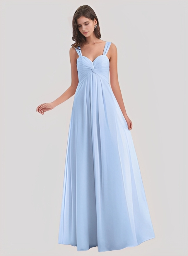 A-Line Sweetheart Sleeveless Floor-Length Chiffon Bridesmaid Dresses