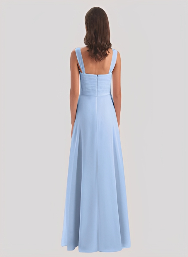 A-Line Sweetheart Sleeveless Floor-Length Chiffon Bridesmaid Dresses