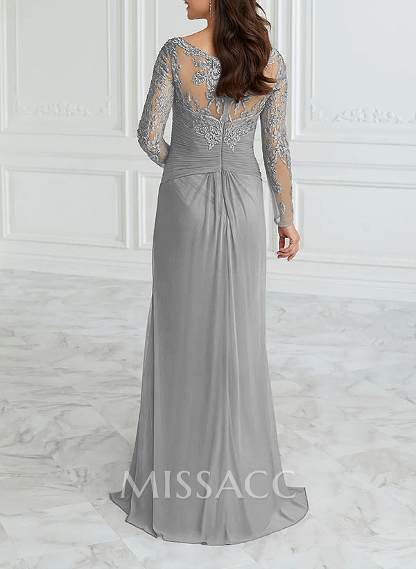 A-Line V-Neck Floor-Length Chiffon Mother Of The Bride Dresses With Lace A-Line V-Neck Floor-Length Chiffon Mother Of The Bride Dresses With Lace