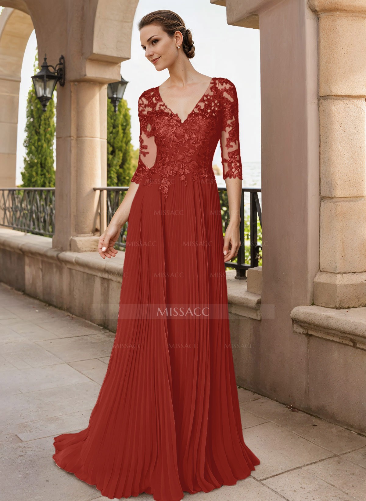 long black evening dresses petite Betsy & Adam Petite Illusion-Sleeve Velvet Gown - Black main image 1