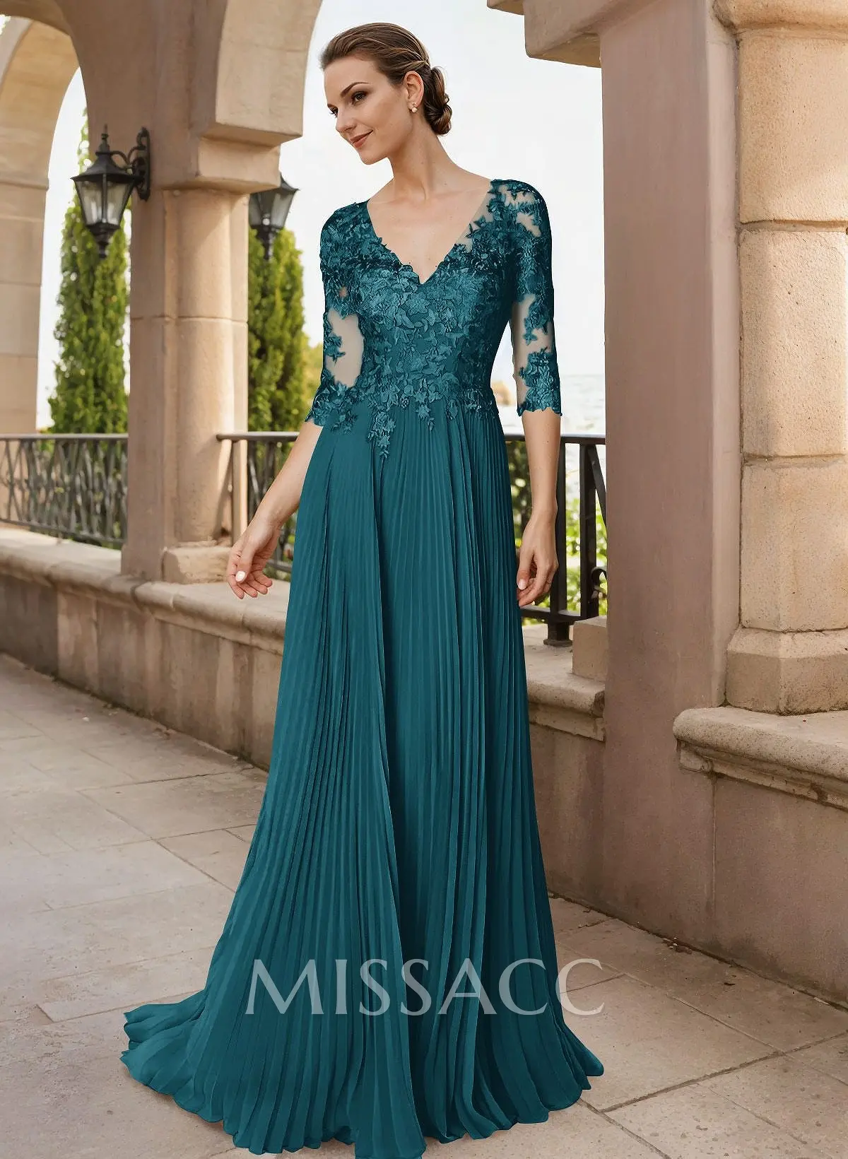 chiffon dress formal dress patterns with lace Sheath Column Floor Length Wedding Guest Dress Formal Dresses Evening Gown  Mother of the Bride Dress