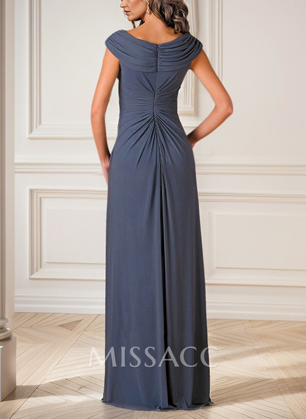 A-Line Cowl Neck Floor-Length Chiffon Mother Of The Bride Dresse With Pleated A-Line Cowl Neck Floor-Length Chiffon Mother Of The Bride Dresse With Pleated