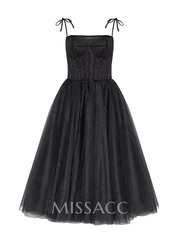 A-Line Sweetheart Knee-Length Tulle Sleeveless Prom Dress With Beading A-Line Sweetheart Knee-Length Tulle Sleeveless Prom Dress With Beading