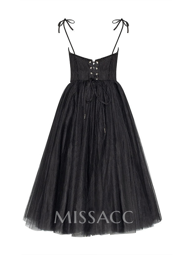 A-Line Sweetheart Knee-Length Tulle Sleeveless Prom Dress With Beading A-Line Sweetheart Knee-Length Tulle Sleeveless Prom Dress With Beading