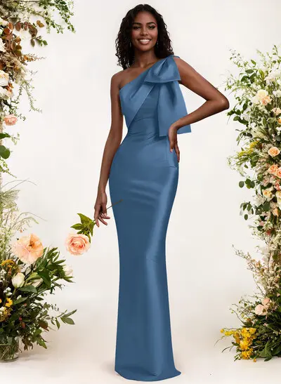 bridesmaid dresses with bows Trending Pink Strapless Hi-Lo Bridesmaid Dresses with Chic Bow Back,GDC1002 main image 0