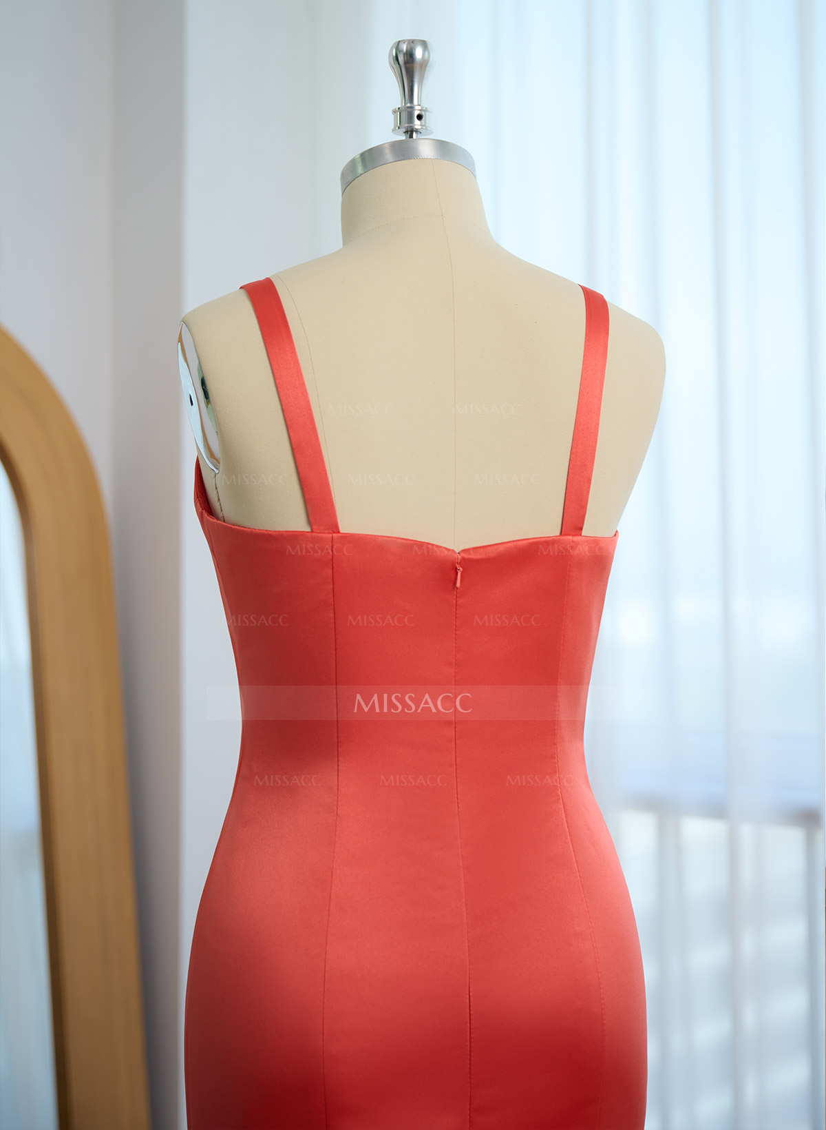 Trumpet/Mermaid V-Neck Sleeveless Sweep Train Satin Bridesmaid Dresses