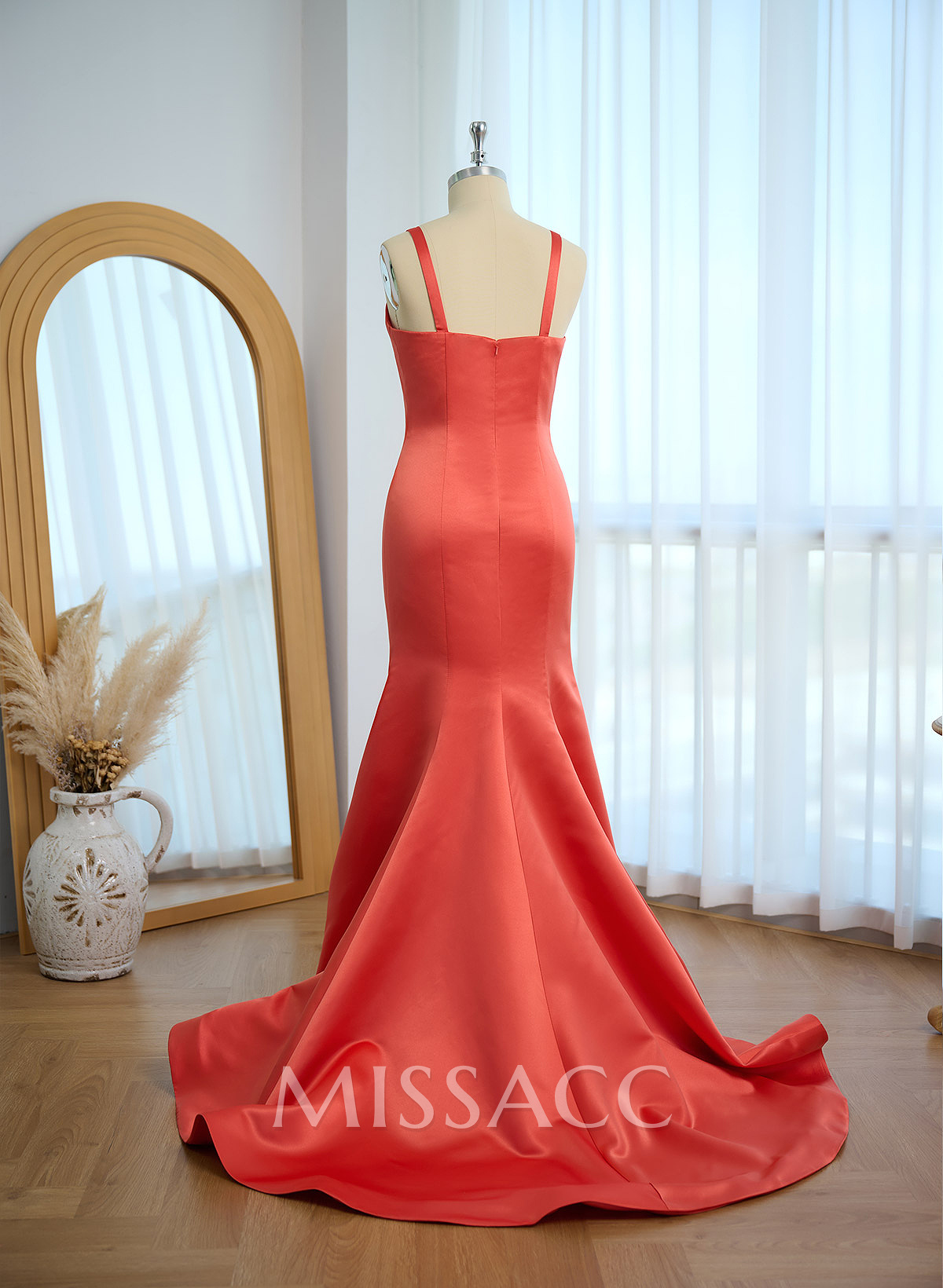 Trumpet/Mermaid V-Neck Sleeveless Sweep Train Satin Bridesmaid Dresses Trumpet/Mermaid V-Neck Sleeveless Sweep Train Satin Bridesmaid Dresses