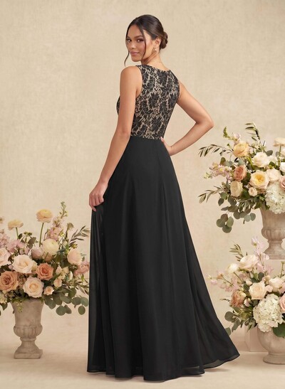 Elegant Lace A-Line Slit Bridesmaid Dresses