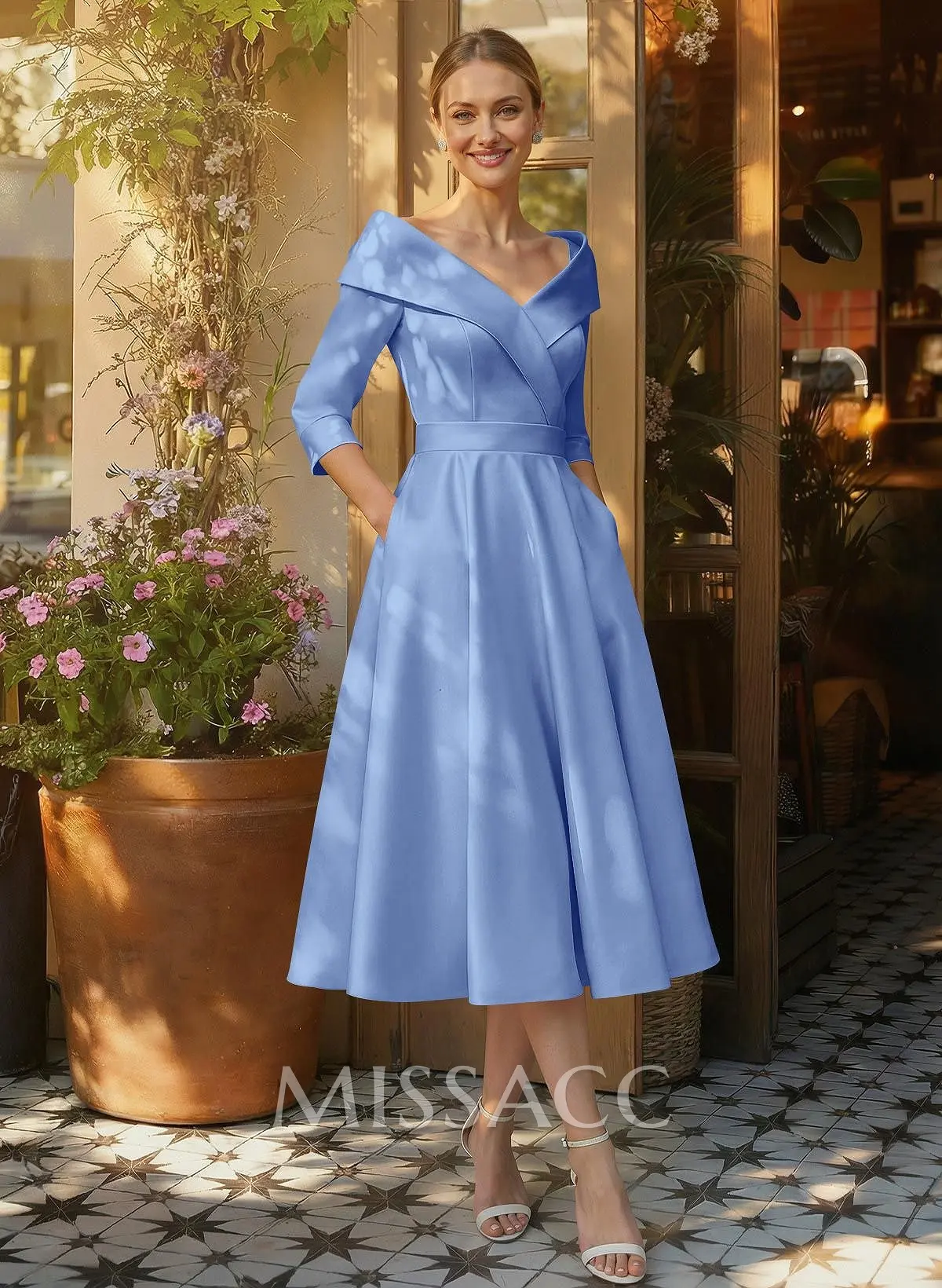 cocktail dress satin Short Fitted Satin Formal Cocktail Dress