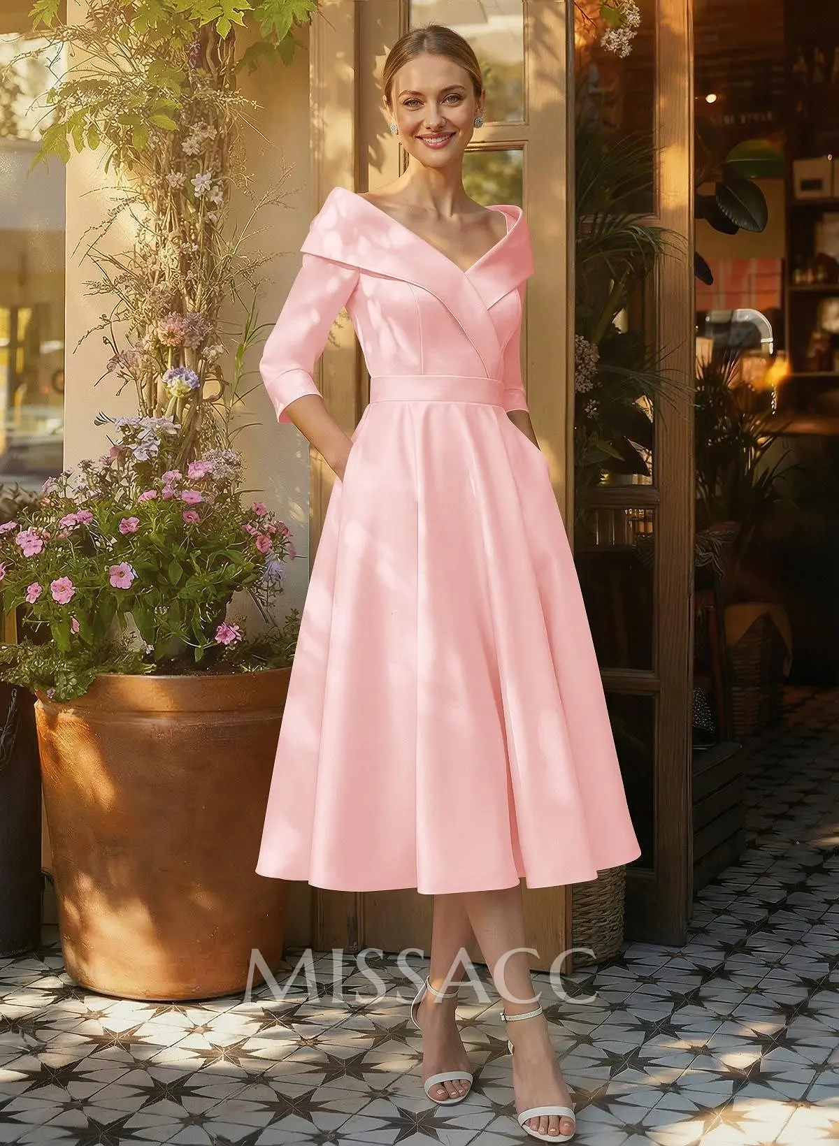 off shoulder cocktail dresses sleeves May Queen MQ2040 - Puff Sleeve Off Shoulder Short Dress 18 / Sage*