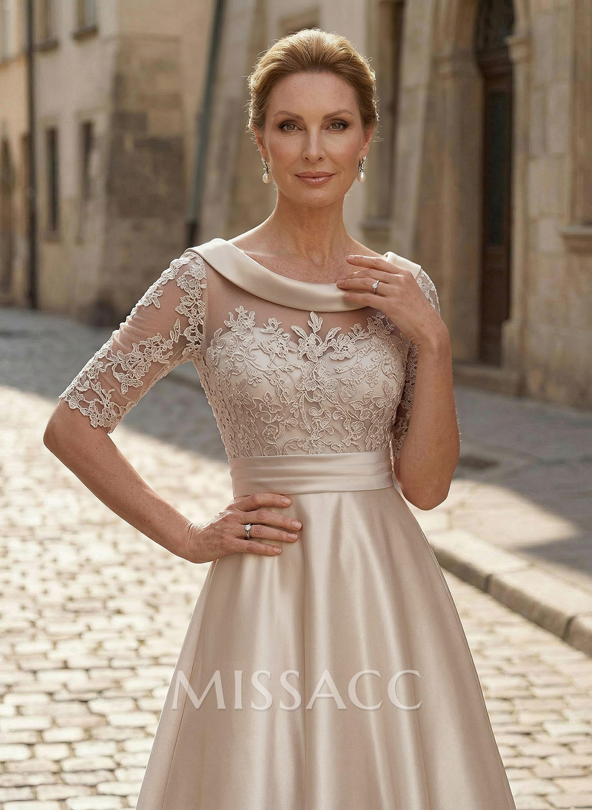 Elegant Cowl Neck A-Line Tea-Length Cocktail Dresses