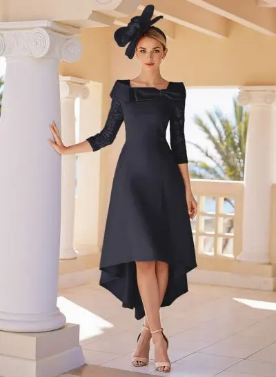 black aline cocktail dress Amalie Black A-line Midi Dress