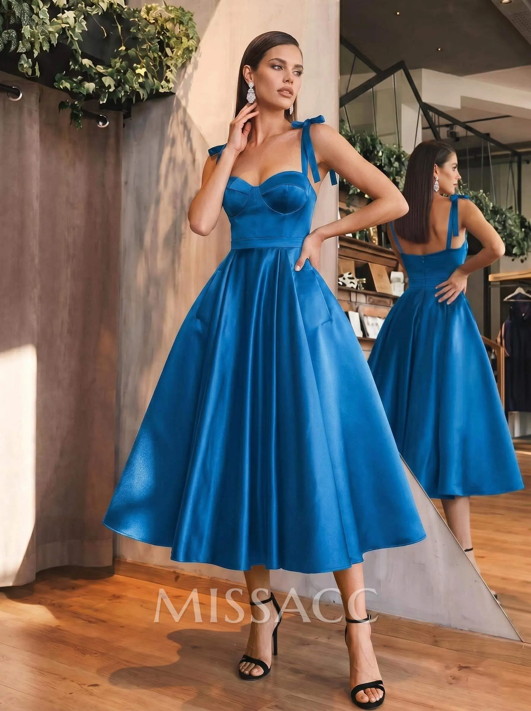 cocktail dress satin Cowl Neck Open Back & Side Slit Midi which gives the neckline dimension but not bulk Midi Satin Cocktail Dress -