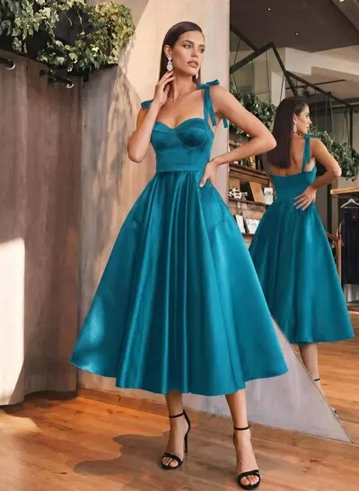 satin cocktail & party dresses Dylan Davids Long Spaghetti Strap Dress The Dress Outlet Sleek back zipper for ease Perfect for everything from wedding guest Missacc Ink Blue Cocktail Dresses
