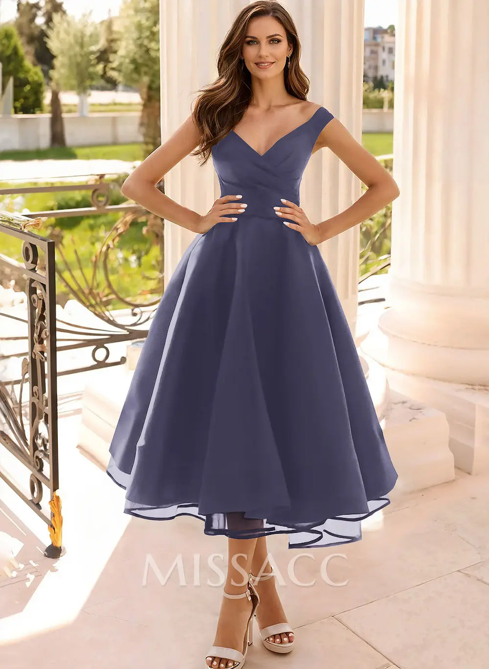 Missacc Plum Cocktail Dresses Simple Cap Shoulder A-Line Tea-Length Cocktail Dresses Missacc Plum Cocktail Dresses Simple Cap Shoulder A-Line Tea-Length Cocktail Dresses