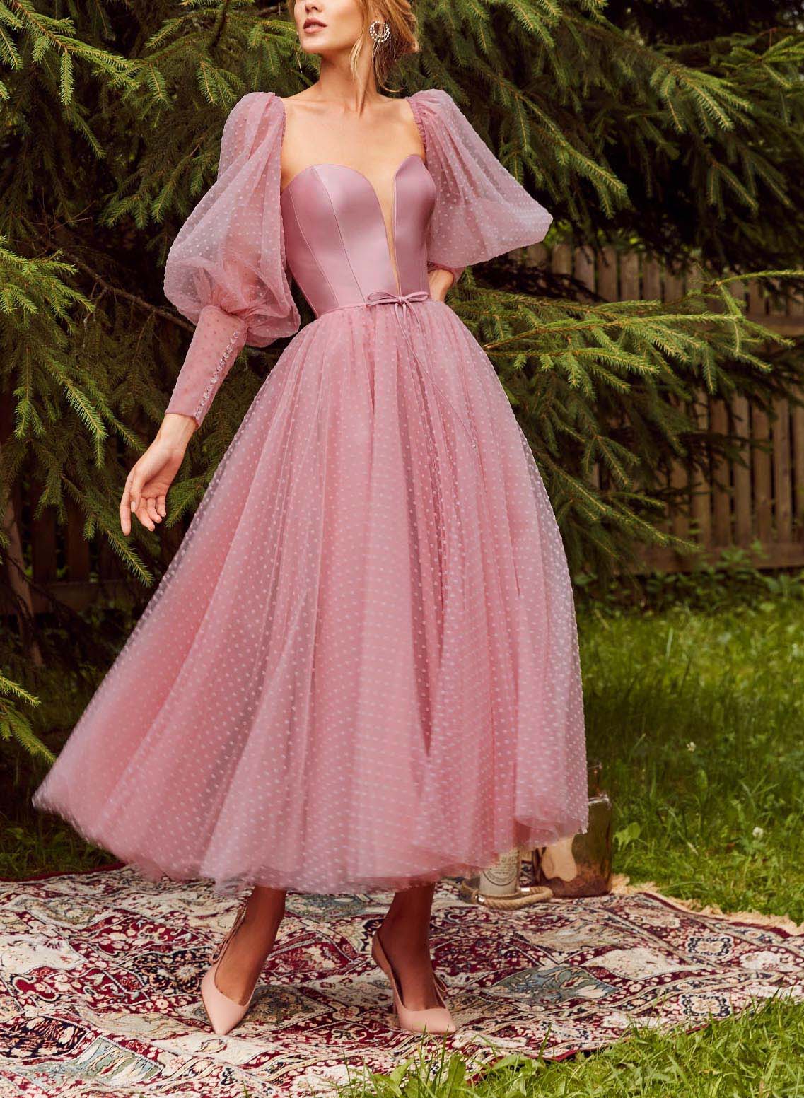 Sweetheart A-Line Tulle Ankle-Length Cocktail Dresses