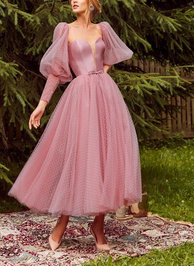 Sweetheart A-Line Tulle Ankle-Length Cocktail Dresses