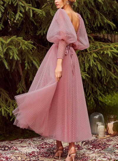 Sweetheart A-Line Tulle Ankle-Length Cocktail Dresses