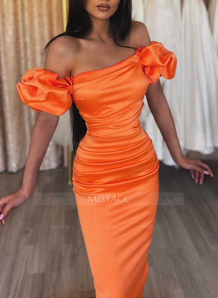 Off-The-Shoulder Satin Sheath/Column Evening Dresses