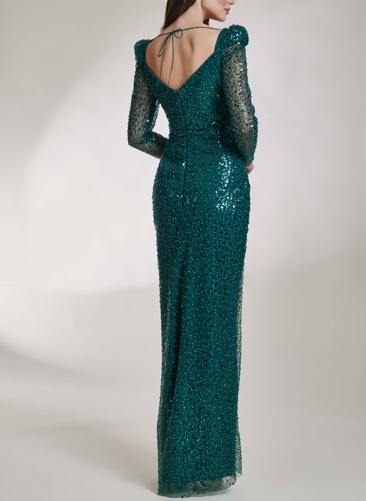 Sparkly Sequined Long Sleeves Sheath/Column Evening Dresses