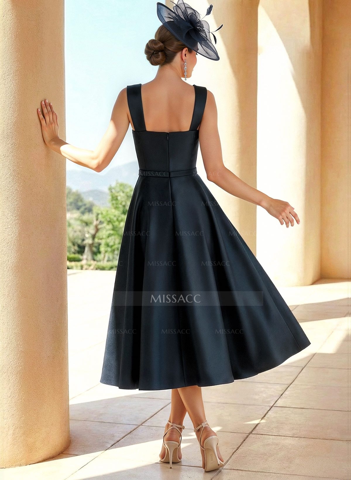Simple Satin A-Line Tea-Length Mother Of The Bride Dresses