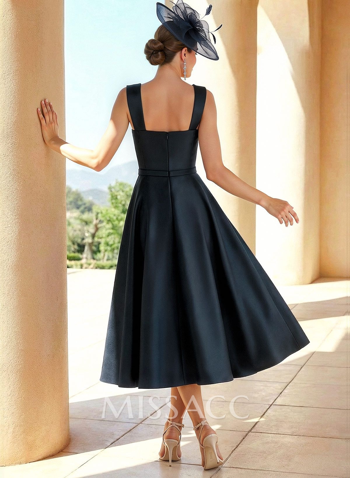 Simple Satin A-Line Tea-Length Mother Of The Bride Dresses