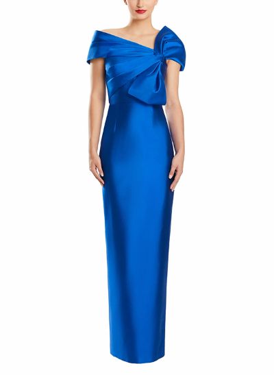 Sheath/Column One-Shoulder Satin Mother Of The Bride Dresses With Bow(s)