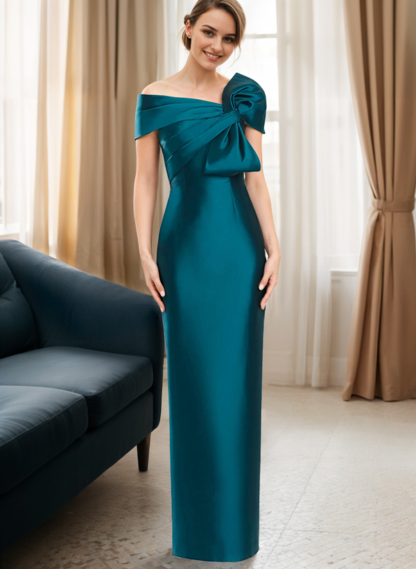 Satin One Shoulder Bow Mother of the Bride Dresses main image 1