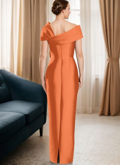 Sheath/Column One-Shoulder Satin Mother Of The Bride Dresses With Bow(s)